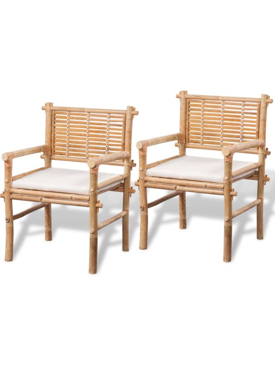 3dílný bistro set s poduškami bambusový