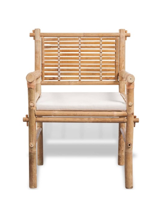 3dílný bistro set s poduškami bambusový