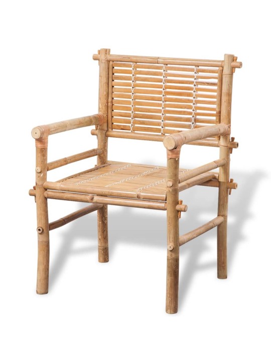 3dílný bistro set s poduškami bambusový