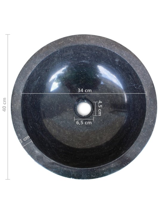 Umyvadlo mramorové 40 cm černé