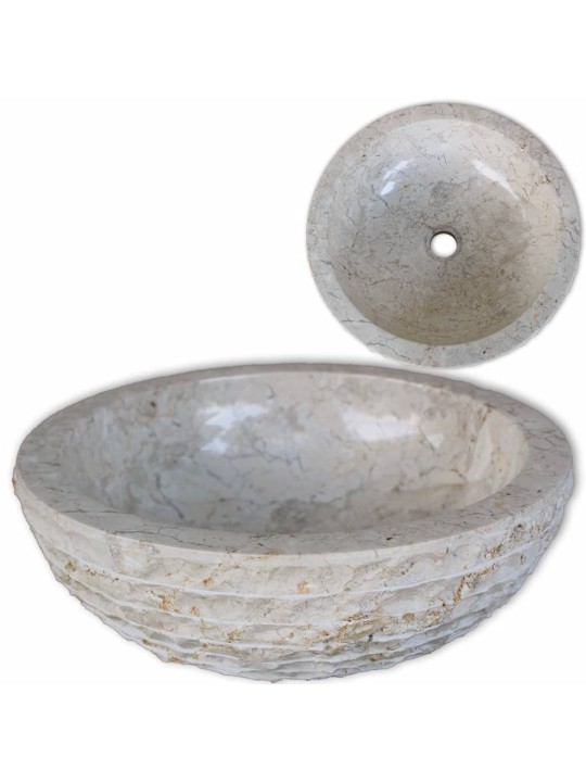Umyvadlo mramorové 40 cm krémové