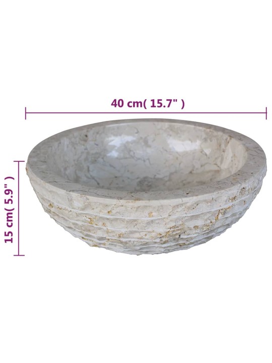 Umyvadlo mramorové 40 cm krémové