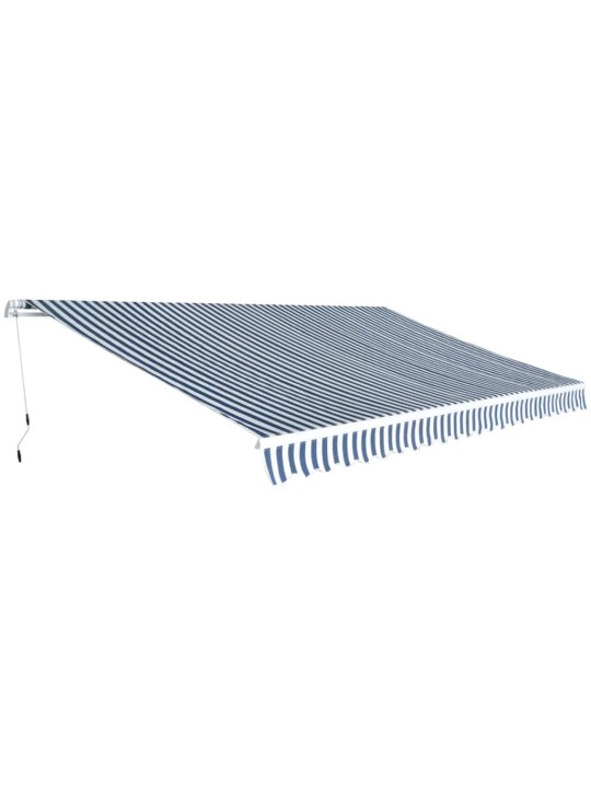 Skládací markýza, ručně ovládaná 500 cm modro-bílá