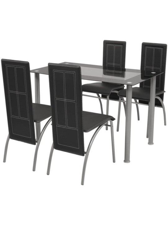 Pětidílný jídelní set černý