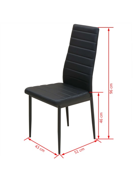 Třídílný jídelní set stolu a židlí černý