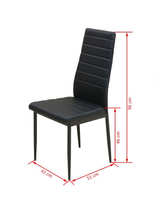 Pětidílný jídelní set stolu a židlí černý