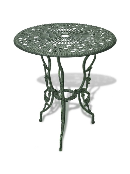 3dílný bistro set litý hliník zelený