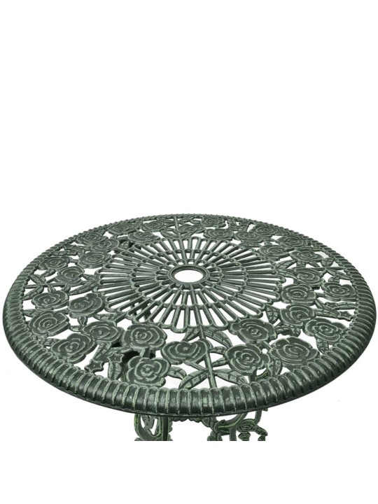 3dílný bistro set litý hliník zelený