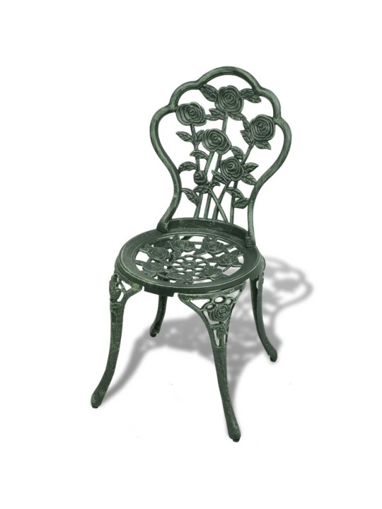 3dílný bistro set litý hliník zelený