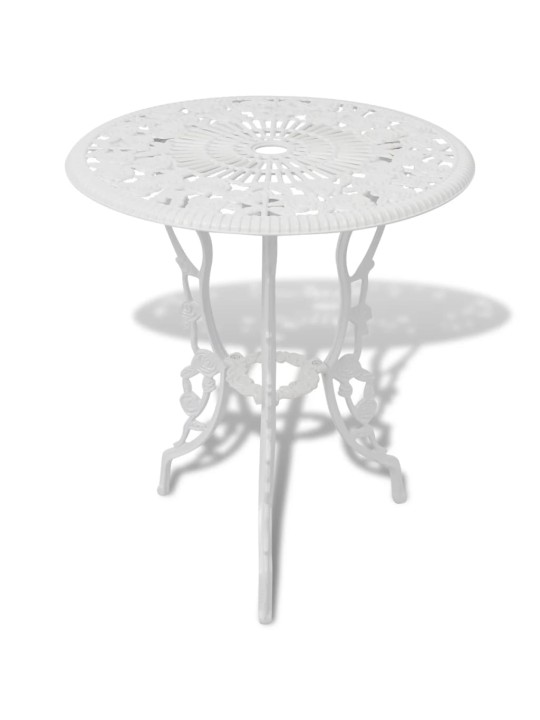 3dílný bistro set litý hliník bílý