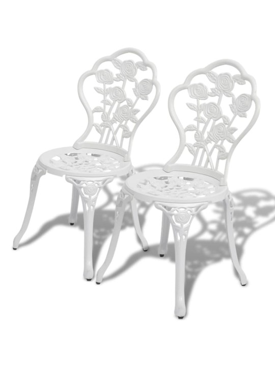 3dílný bistro set litý hliník bílý