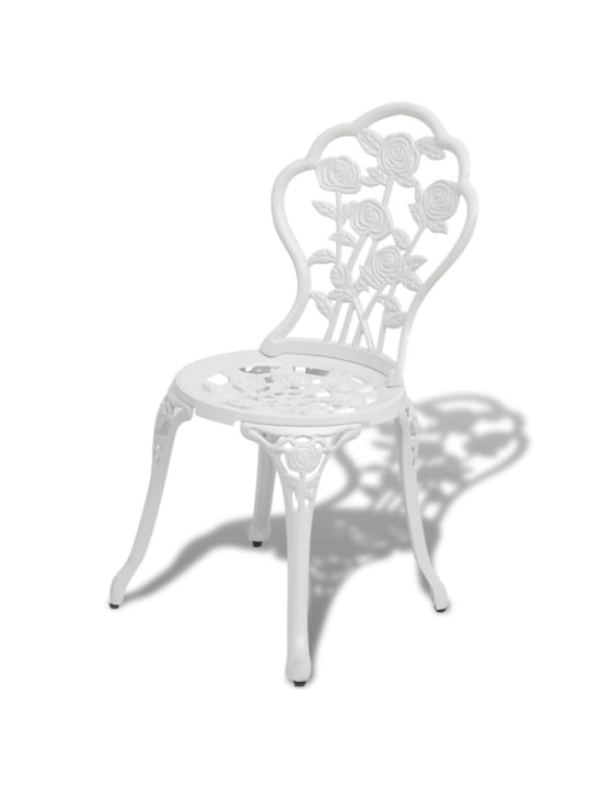 3dílný bistro set litý hliník bílý