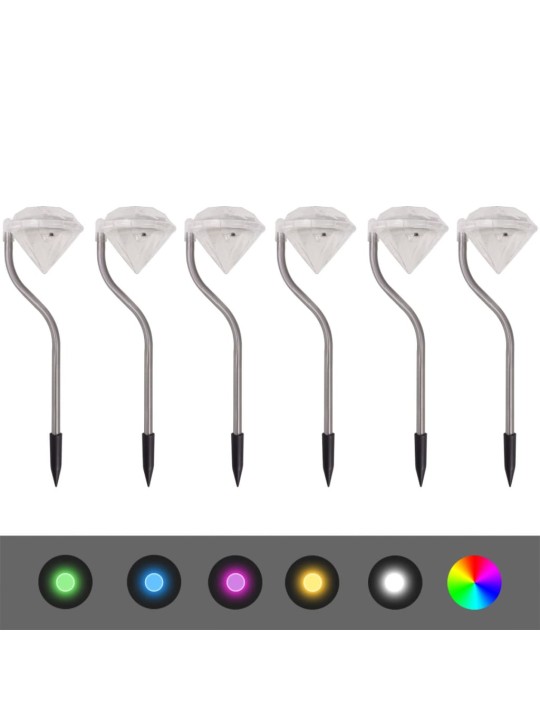 Solární zahradní LED svítidla 6 ks 9 x 7,8 x 29,5 cm