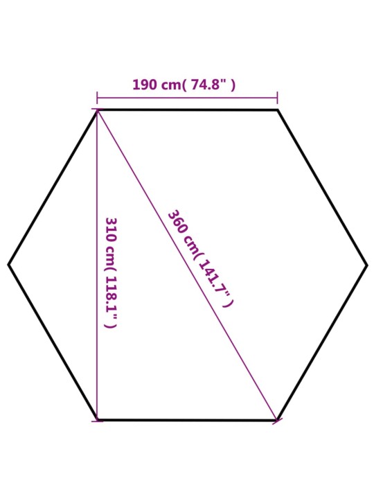 Nůžkový skládací party stran hexagon šedý 3,6 x 3,1 m