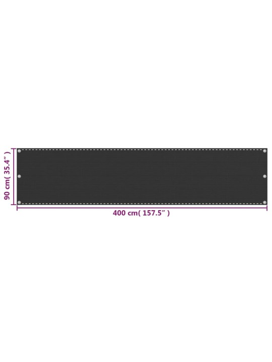 Balkónová zástěna HDPE 90x400 cm antracitová
