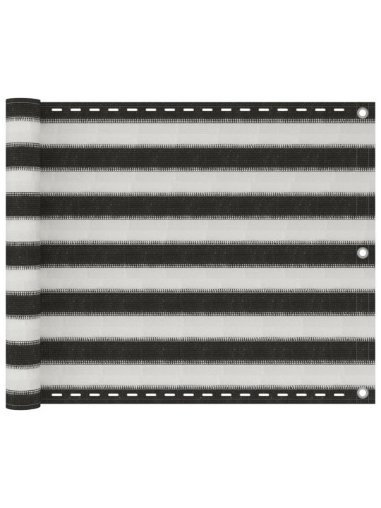Balkónová zástěna HDPE 75x400 cm antracitová a bílá
