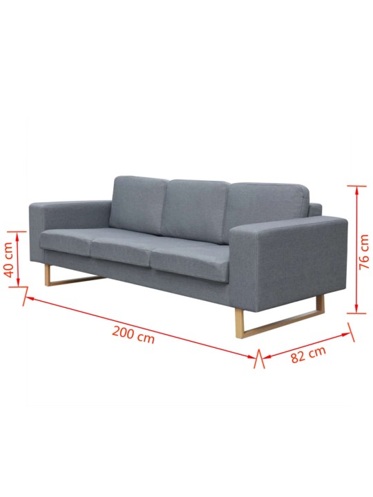 3místná pohovka textil světle šedá