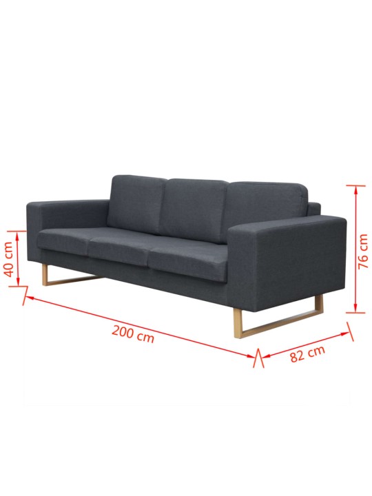 3místná pohovka textil tmavě šedá