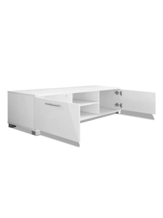 TV stolek bílý s vysokým leskem 120 x 40,5 x 35 cm