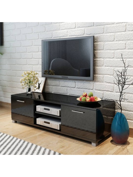 TV stolek černý s vysokým leskem 120 x 40,5 x 35 cm