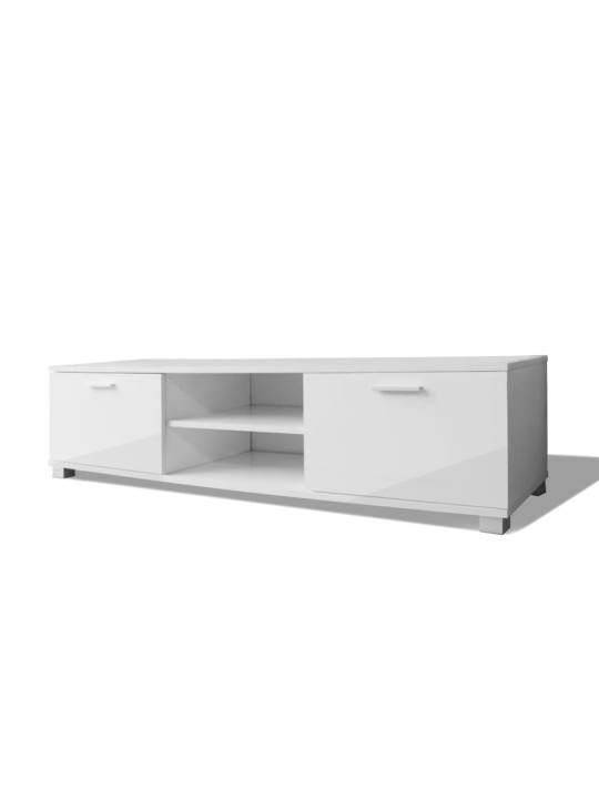 TV stolek bílý s vysokým leskem 140 x 40,5 x 35 cm