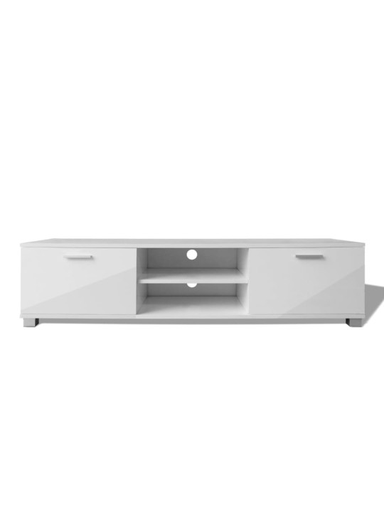 TV stolek bílý s vysokým leskem 140 x 40,5 x 35 cm