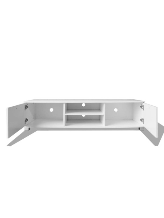 TV stolek bílý s vysokým leskem 140 x 40,5 x 35 cm