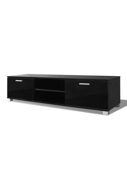 TV stolek černý s vysokým leskem 140 x 40,5 x 35 cm