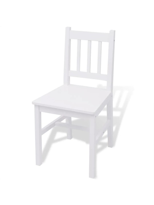 Sedmidílný jídelní set z borového dřeva bílý