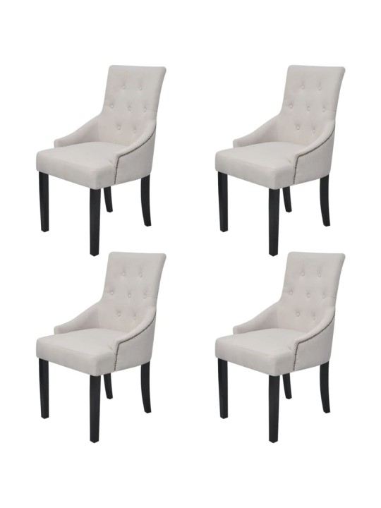 Jídelní židle 4 ks krémově šedé textil
