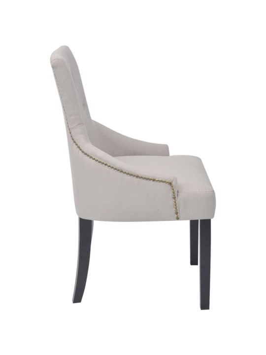 Jídelní židle 4 ks krémově šedé textil