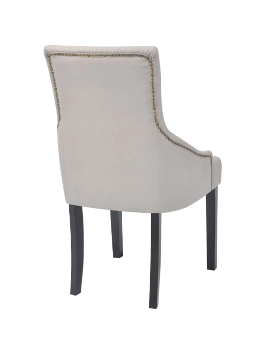 Jídelní židle 6 ks krémově šedé textil