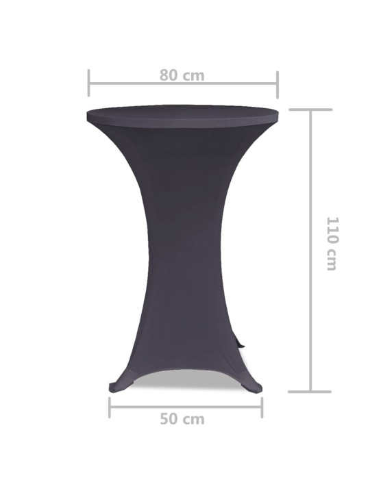 Strečový návlek na stůl 2 ks 80 cm antracitový