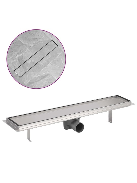 Rovný sprchový odtokový žlab 630x140 mm z nerezové oceli
