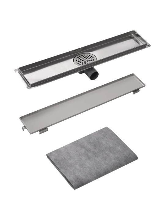 Rovný sprchový odtokový žlab 630x140 mm z nerezové oceli