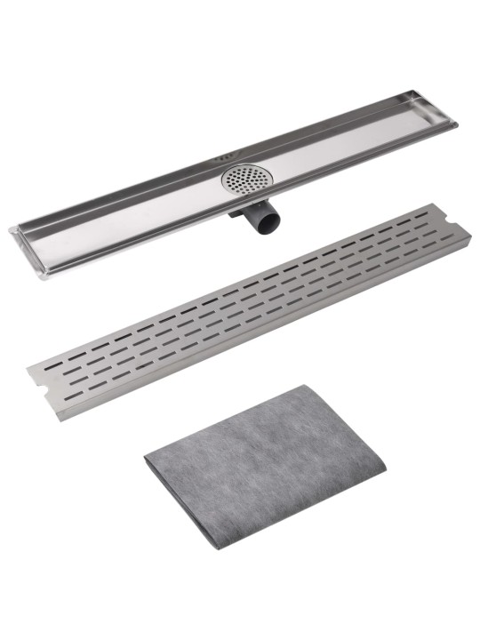 Rovný sprchový odtokový žlab čárky 830x140 mm nerezová ocel