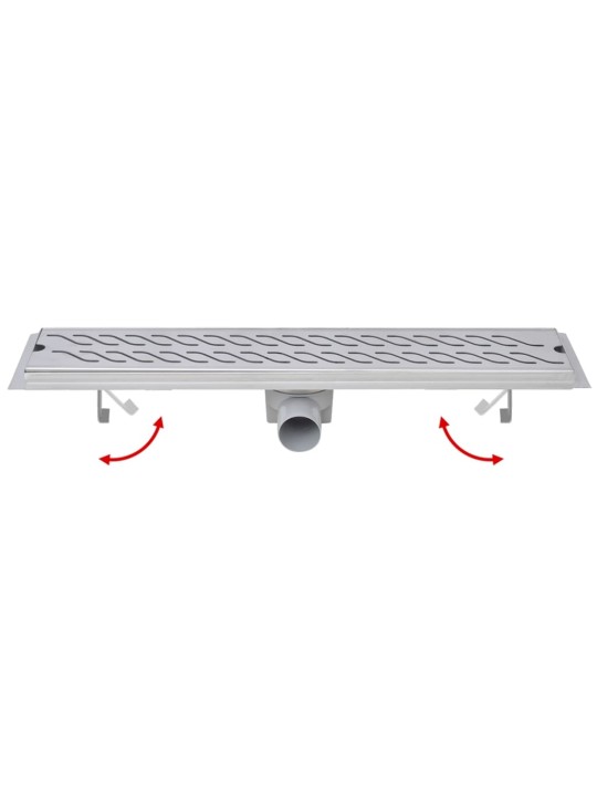 Rovný sprchový odtokový žlab vlnky 630x140 mm nerezová ocel