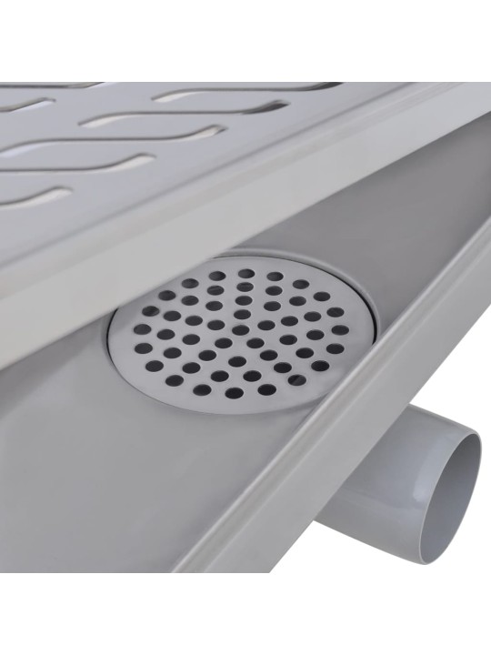 Rovný sprchový odtokový žlab vlnky 630x140 mm nerezová ocel