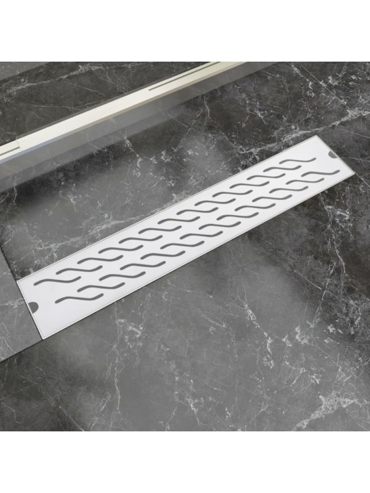 Rovný sprchový odtokový žlab vlnky 630x140 mm nerezová ocel