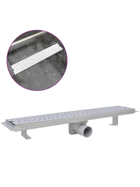 Rovný sprchový odtokový žlab bubliny 630 x 140 mm nerezová ocel