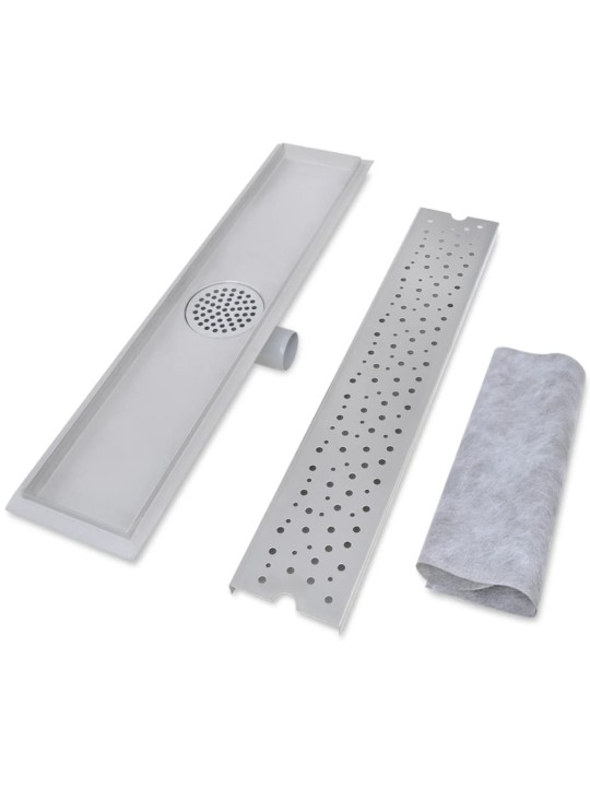 Rovný sprchový odtokový žlab bubliny 630 x 140 mm nerezová ocel