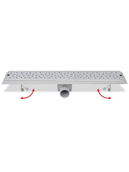 Rovný sprchový odtokový žlab bubliny 630 x 140 mm nerezová ocel