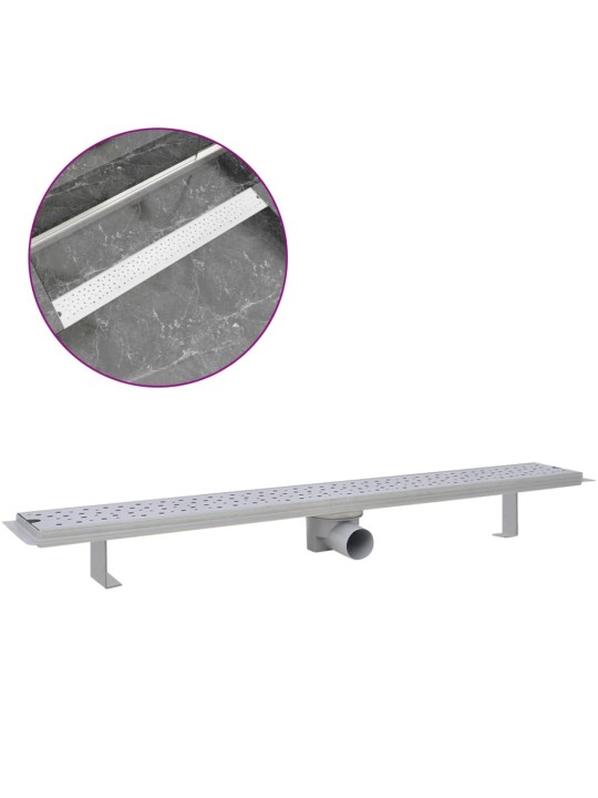 Rovný sprchový odtokový žlab bubliny 930 x 140 mm nerezová ocel