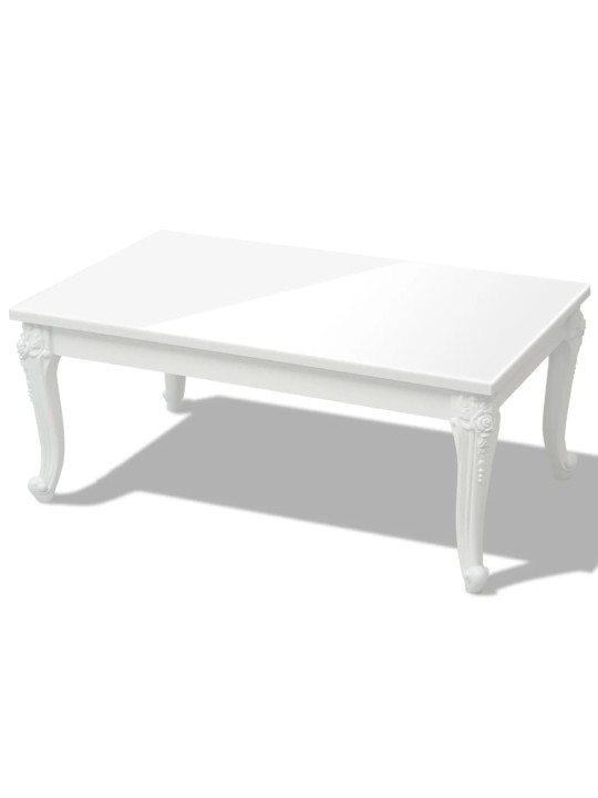 Konferenční stolek 100x60x42 cm vysoký lesk bílý
