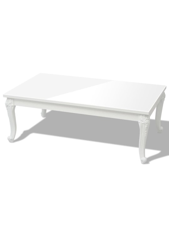 Konferenční stolek 115 x 65 x 42 cm vysoký lesk bílý