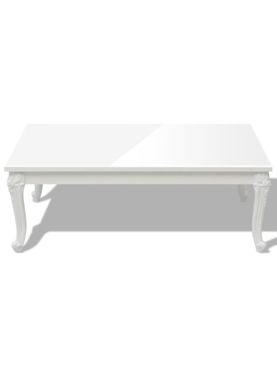 Konferenční stolek 115 x 65 x 42 cm vysoký lesk bílý