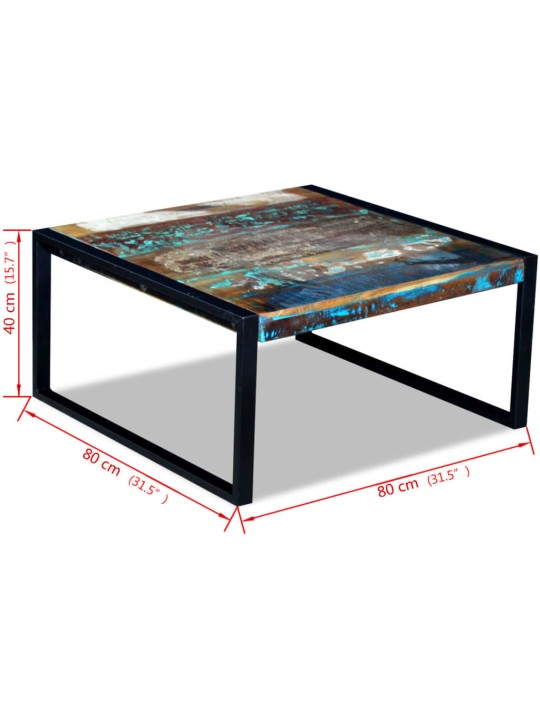 Konferenční stolek masivní recyklované dřevo 80 x 80 x 40 cm