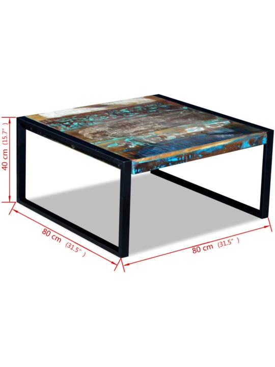 Konferenční stolek masivní recyklované dřevo 80 x 80 x 40 cm