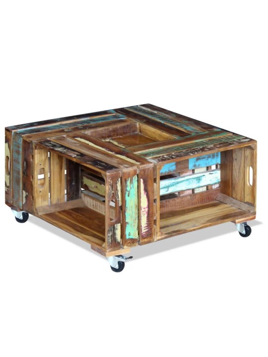 Konferenční stolek masivní recyklované dřevo 70x70x35 cm