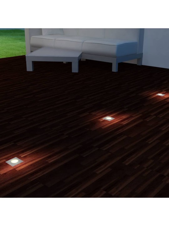Venkovní zemní LED svítidla 3 ks čtvercová